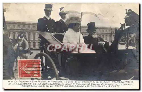 Versailles - La Promenade dans le Parc - Reception de la Reine de Hollande Wilhelmine a Paris Ansichtskarte AK