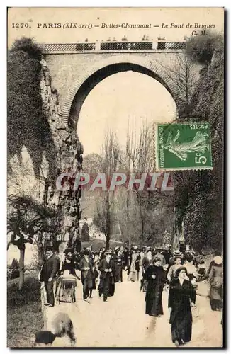 Paris - 19 - Les Buttes Chaumont - Le Pont des Briques Cartes postales