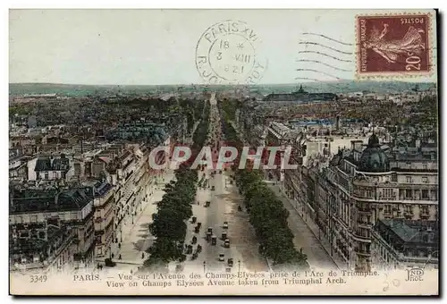 Paris 8 - Vue sur l&#39Avenue sur Champs Elysees - Prise de L&#39Arc de Triomphe - Cartes postales