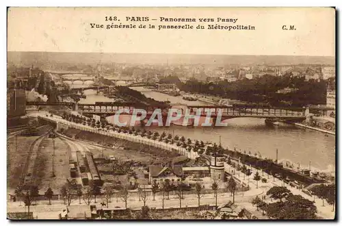 Paris 16 - Panorama vers Passy - Vue Generale de la Passerelle du Metropolitaine - Cartes postales