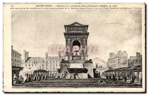 Paris - Ancien Paris Fontaine du Marche des Saints Innocents en 1790 - Cartes postales