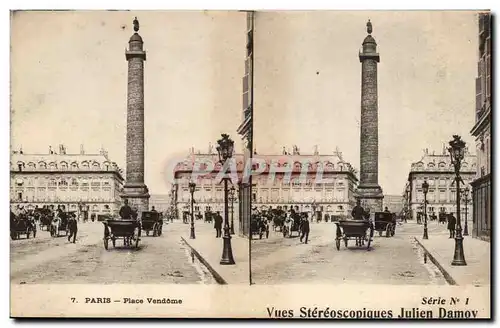 Paris - 1 - Vues Stereoscopiques - Place Vendome - Ansichtskarte AK