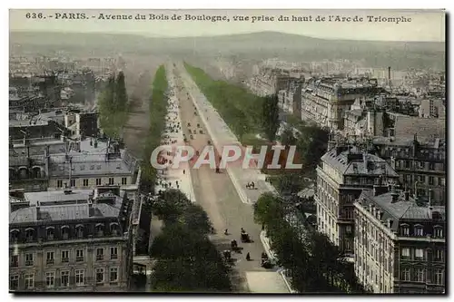 Paris 16 - Avenue du Bois de Boulogne vue prise du haut de l&#39Arc de Triomphe - Ansichtskarte AK