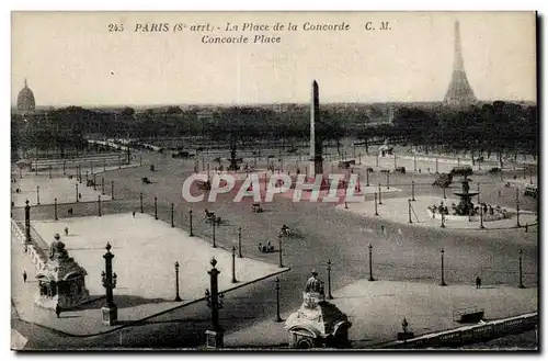 Paris 8 Place de la Concorde - Ansichtskarte AK Tour Eiffel