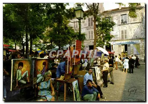 Moderne Karte Paris La Butte Montmartre peintres place du Tertre