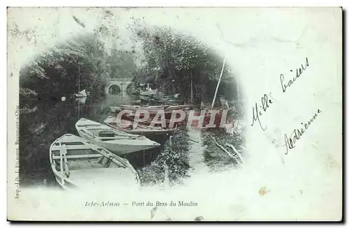 Isle Adam - Pont du Bras du Moulin - bateau Cartes postales