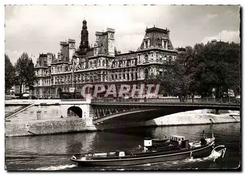 Paris 4 - Hotel de Ville - 1882 - et le Pont d&#39Arcole Cartes postales