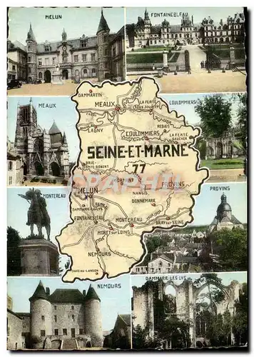 Seine et Marne 77 - Carte - map Cartes postales