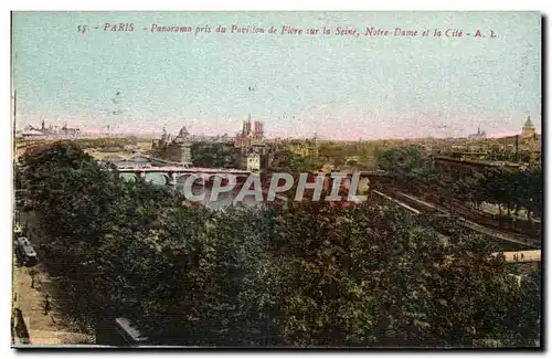 Paris 4 - Panorama pris du Pavillon de Flore sur la Seine - Cartes postales