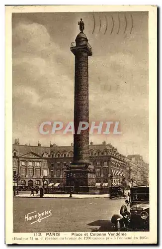 Paris - 1 - Place et Colonne Vendome - Cartes postales