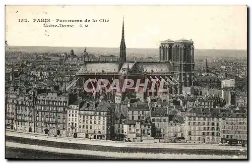 Paris - 4 - Panorama de la Cite - Notre Dame Cartes postales