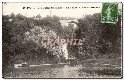 Paris - 19 - Les Buttes Chaumont - Le Lac et le Pont des Briques - Ansichtskarte AK