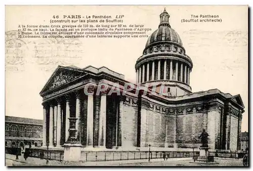 Paris - 5 - Le Pantheon construit sur les plans de Soufflot - Ansichtskarte AK