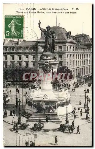 Paris - 10 - La Statue de la Republique - Oeuvre des Freres Morice - Bas relief par Dalos - Ansichtskarte AK