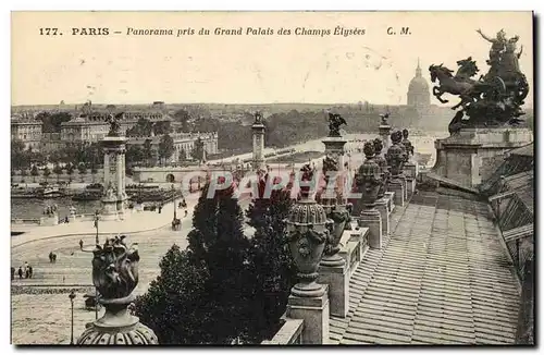 Paris - 8 - Panorama pris du Grand Palais des Champs Elysees - Ansichtskarte AK