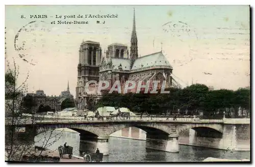 Paris - 4 - Notre Dame - Le Pont de l&#39Archeveche Ansichtskarte AK