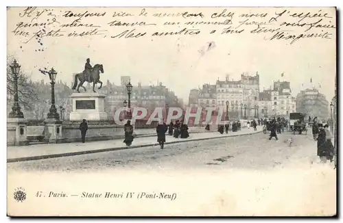 Paris - 1 - Statue Henri IV - Pont Neuf Ansichtskarte AK