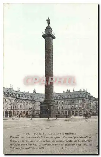 Paris - 1 - Colonne Vendome - Cartes postales