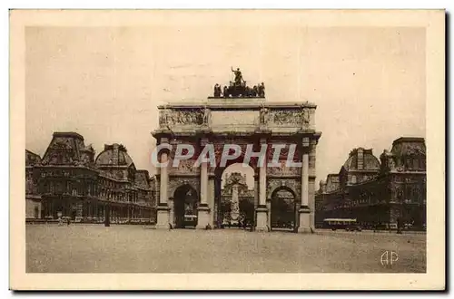 Paris - 1 - l&#39Arc de Triomphe du Carrousel et le Palais de Louvre Ansichtskarte AK