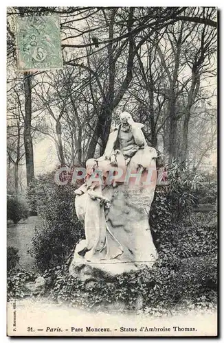 Paris - 8 - Parc Monceau - Statue d&#39Ambroise Thomas - Cartes postales