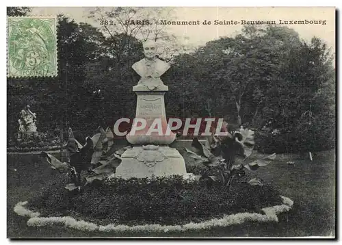 Paris - 6 - Monument de saint Beuve au Luxembourg - Ansichtskarte AK