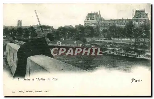 Paris 4 - La Seine et Hotel de Ville - Cartes postales -