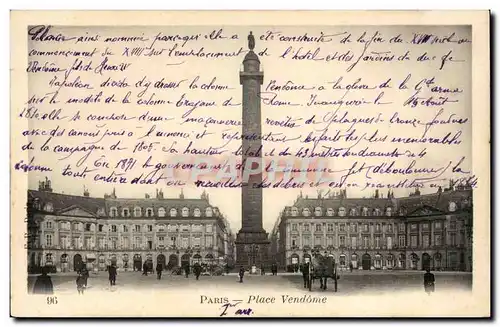 Paris - 1 - Place Vendome Cartes postales