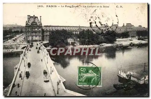 Paris - 1 - Le Pont Royal - Le Louvre et la Seine - Ansichtskarte AK