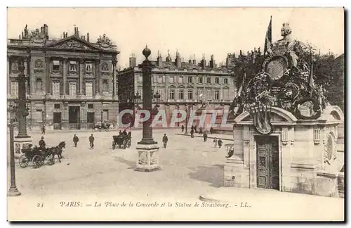 Paris - 8 - La Place de la Concorde et la Statue de Strasbourg - Ansichtskarte AK