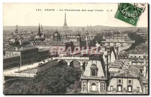 Paris - 1 - Le Panorama des Sept Ponts - Tour Eiffel - Eiffel Tower - Ansichtskarte AK