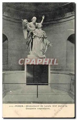 Paris - 1 - Monument de Louis XVI dans la Chapelle explatoire - Ansichtskarte AK