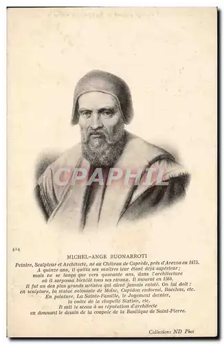Arts - Artist - Michel Ange Buonarrot - Peintre Sculpteur et Architecte Cartes postales