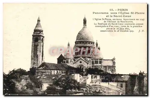 Paris - 14 - Panorama vers L&#39Egise St Pierre et le Sacre Coeur - Ansichtskarte AK -