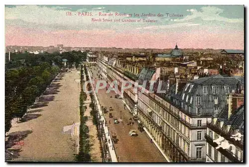 Paris - 1 - Rue du Rivoli et les Jardins des Tuileries - Ansichtskarte AK -