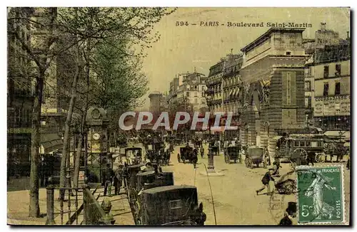 Paris - 10 - Boulevard Saint Martin - Cartes postales - Taxi Taxis