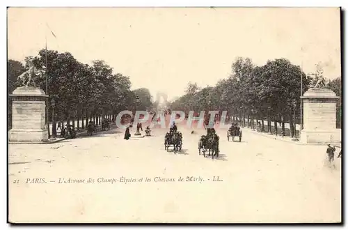 Paris - 8 - Les Champs Elysees et des Chevaux de Marly - Ansichtskarte AK -