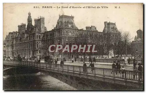 Paris - 4 - Le Pont d&#39Arcole et l&#39Hotel de Ville - Cartes postales -