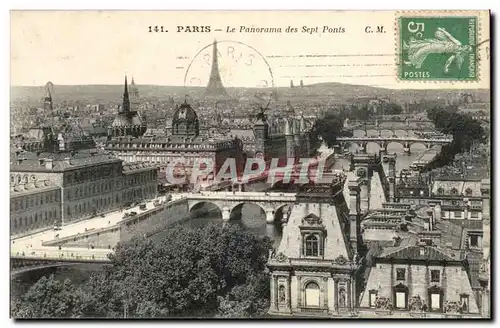 Paris - 7 - Le Panorama des Sept Ponts - Tour Eiffel - Eiffel Tower Ansichtskarte AK