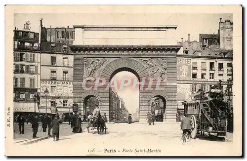 Paris 10 - Porte Saint Martin - Cartes postales Autobus a imperiale