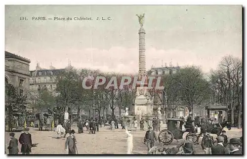 Paris - 1 - Place de Chatelet - automobile - Ansichtskarte AK