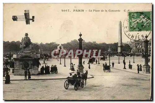 Paris - 8 -- Place de la Concorde - Avion - aeroplane - airplane - Ansichtskarte AK