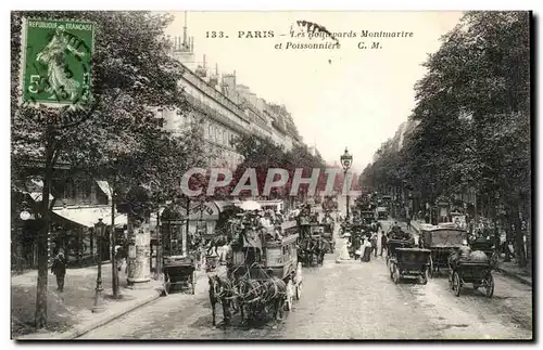 Paris - 14 -- Les Boulevards Montmartre - Poissoniere Ansichtskarte AK