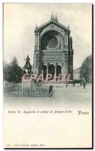 Paris 8 - L&#39Eglise St Augustin et Statue Jeanne d&#39Arc Cartes postales