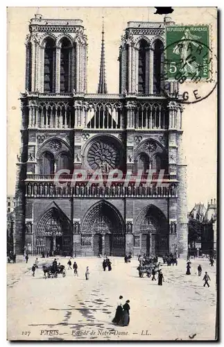 Paris 4 - Facade de Notre Dame - Cartes postales