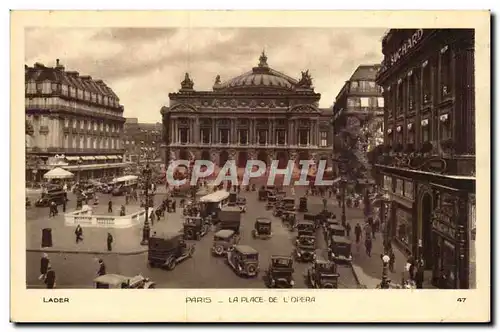 Paris - 8 - La Place de l&#39Opera - automobile - Ansichtskarte AK