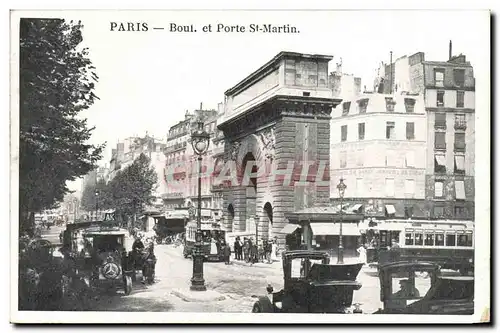 Paris Cartes postales Boulevard et Porte Saint Martin