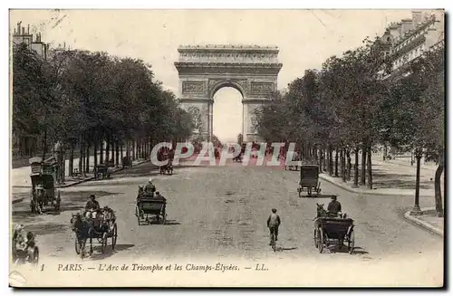 Paris Cartes postales L&#39arc de triomphe et les Champs Elysees