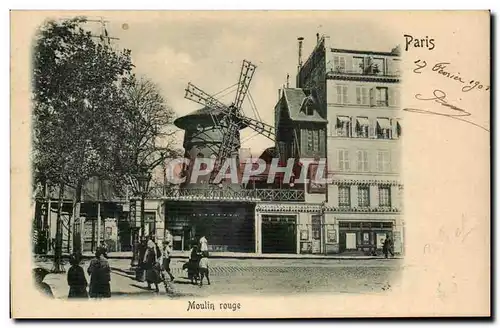 Paris Cartes postales Moulin rouge (dessin en relief !)