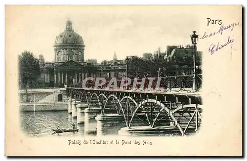 Paris Ansichtskarte AK Palais de l&#39Institut et le pont des Arts (dessin en relief !)