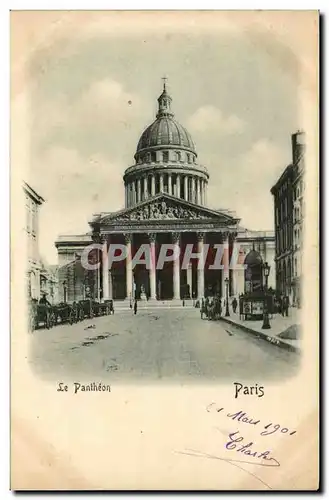 Paris Cartes postales Le Pantheon (dessin en relief !)